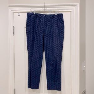Merona fully lined navy eyelet ankle pants Size 10